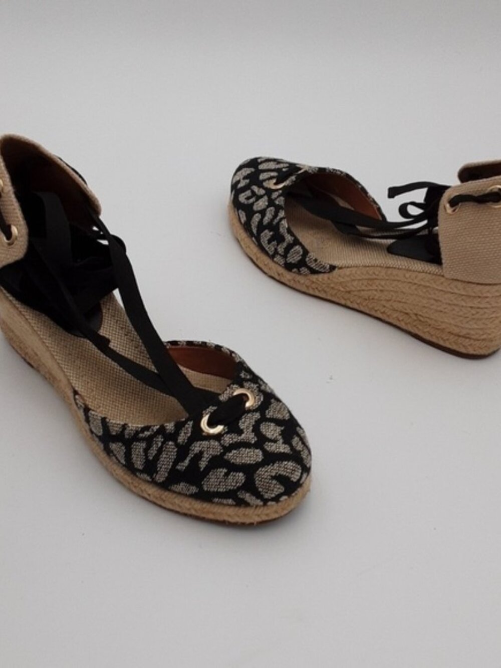 Santa Lolla women espadrille 6 animals printed metallic black boho vacation Y2K